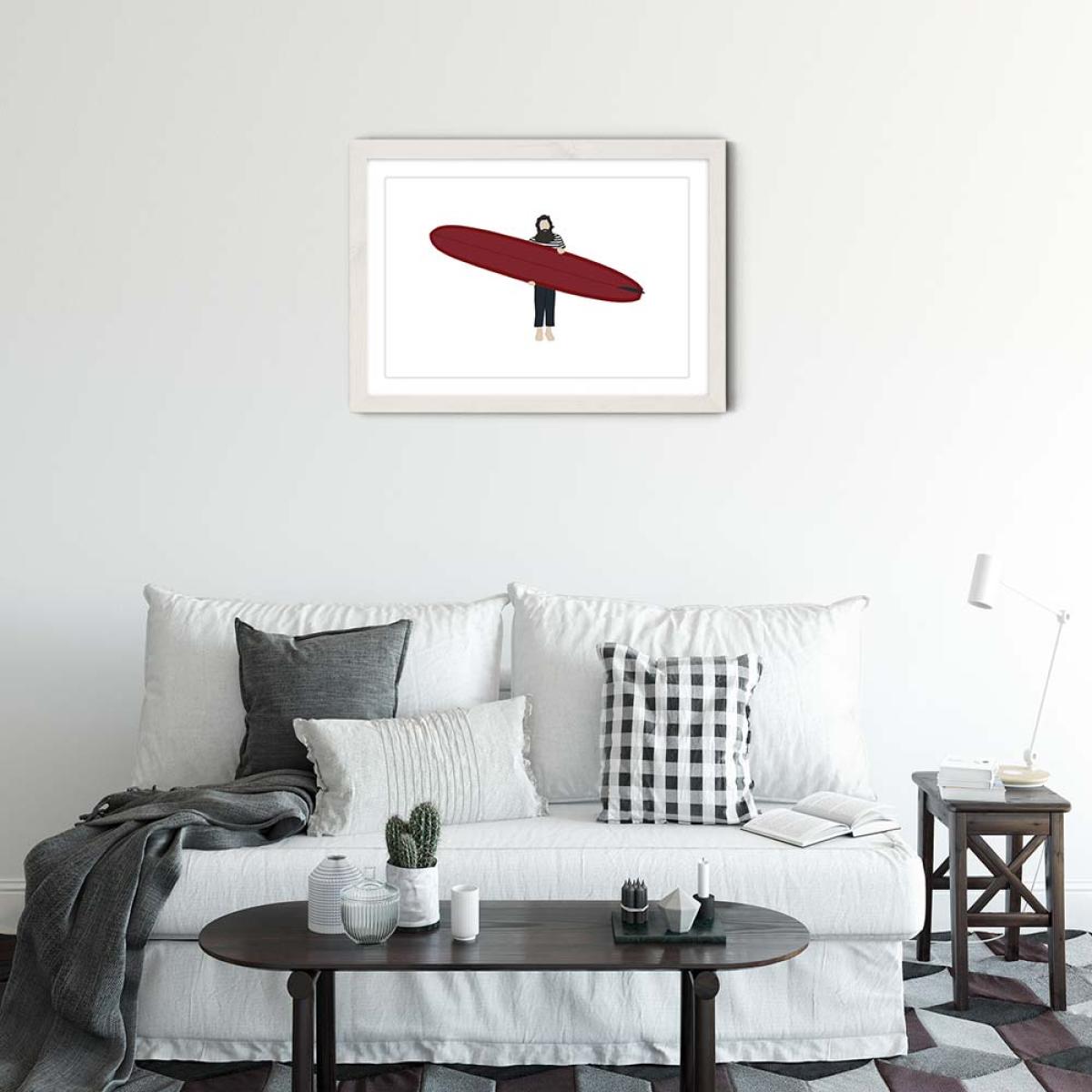 Big Red Art Print White Frame – image 2