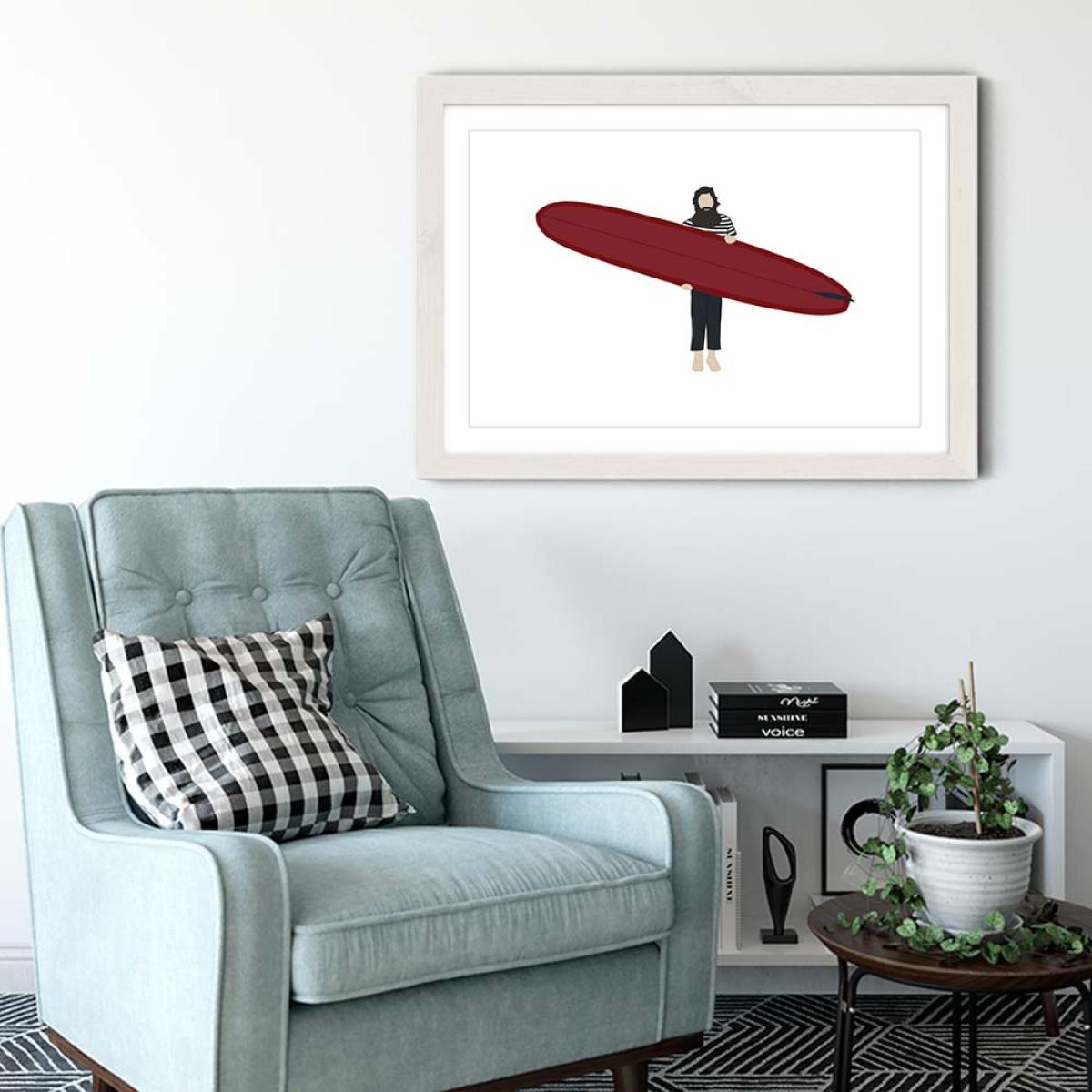 Big Red Art Print White Frame – image 3