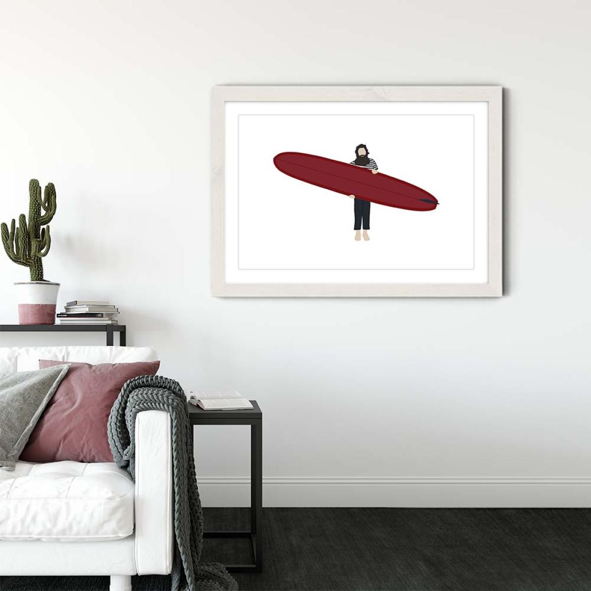Big Red Art Print White Frame – image 4