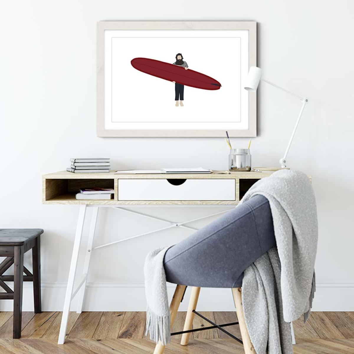 Big Red Art Print White Frame – image 5