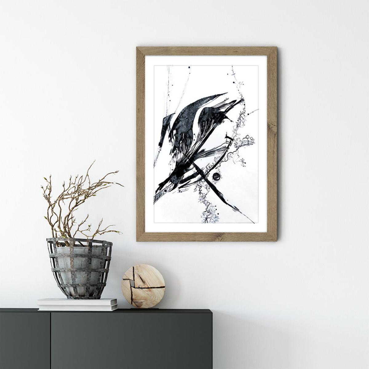 Ink Meets Paper – Black Art Print Oak Frame – image 5