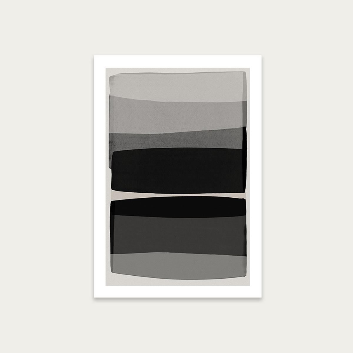 Modern Black and White Art Print Unframed