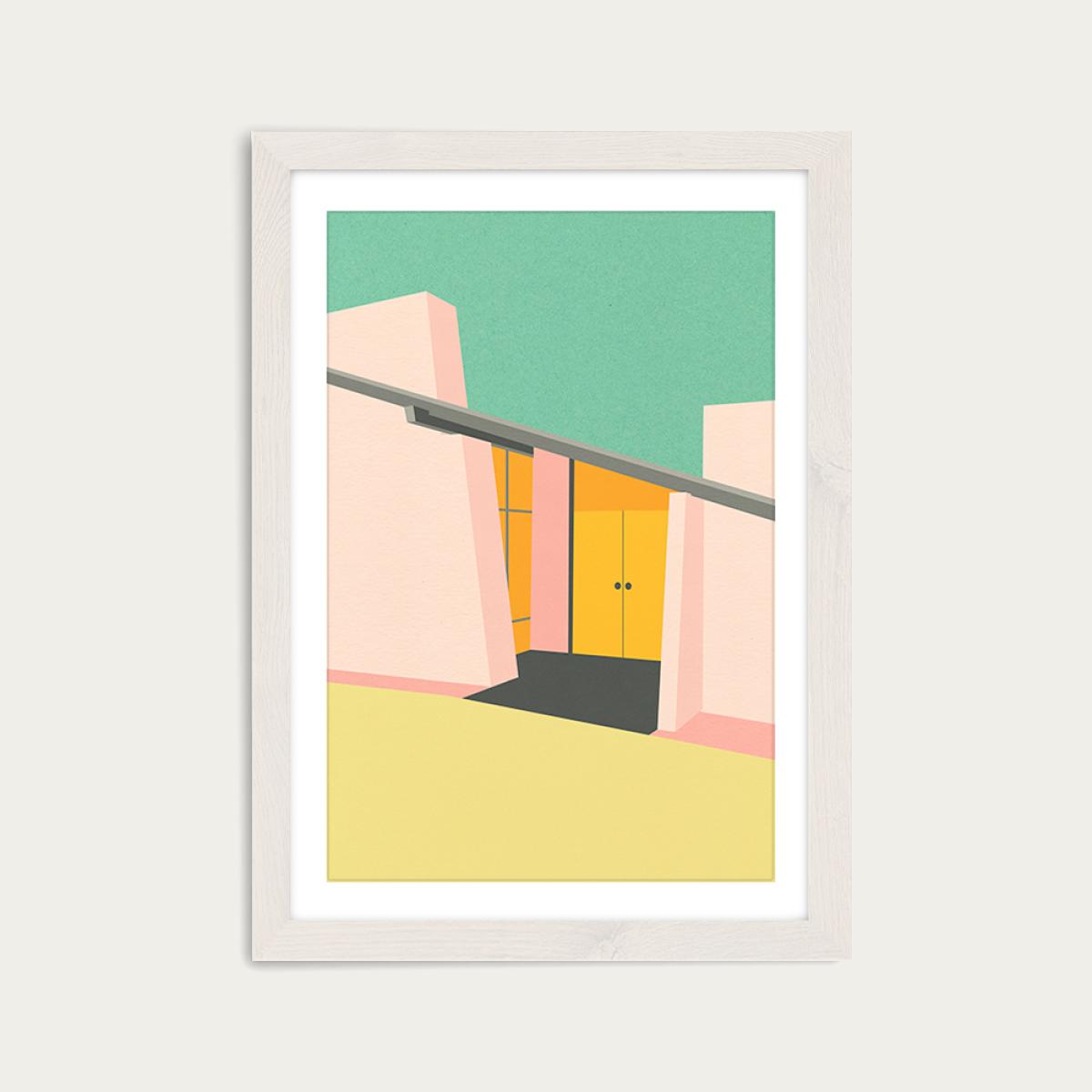 Mid Century Home Art Print White Frame – image 1