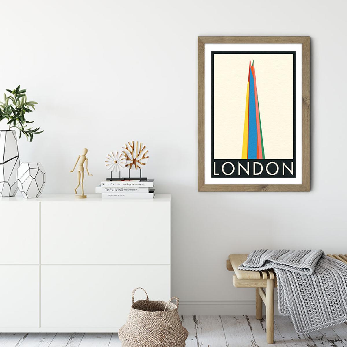 London The Shard Art Print Oak Frame – image 2
