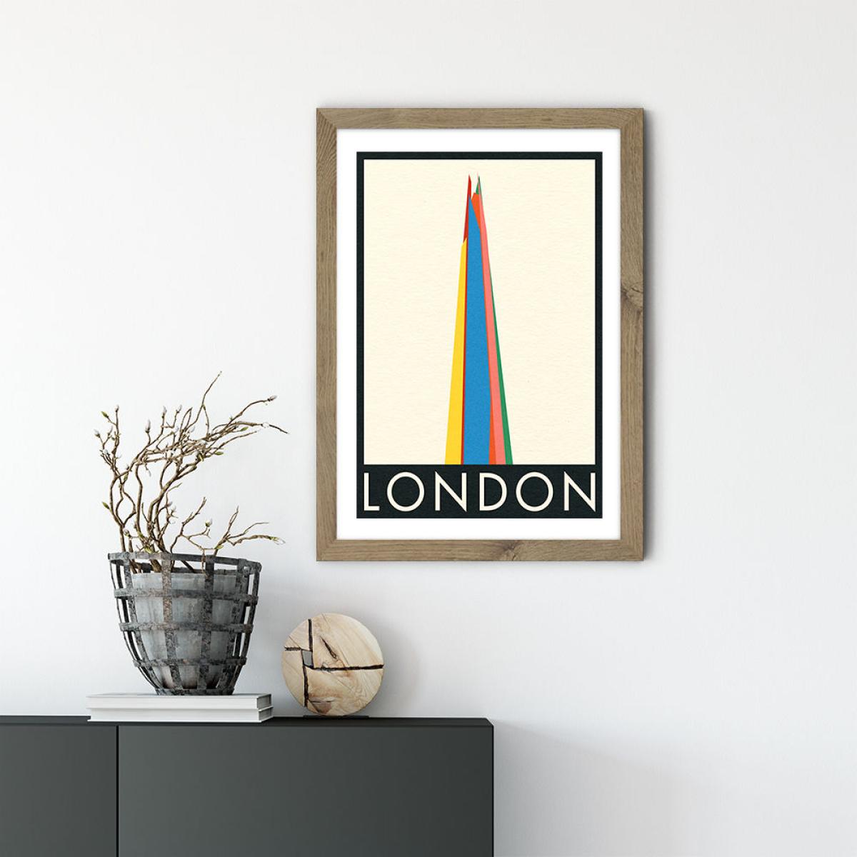 London The Shard Art Print Oak Frame – image 3