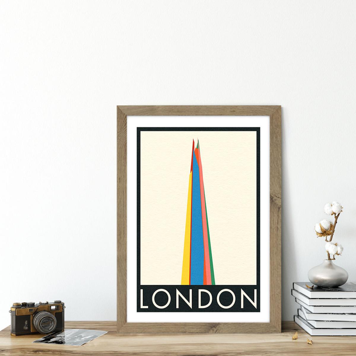 London The Shard Art Print Oak Frame – image 4