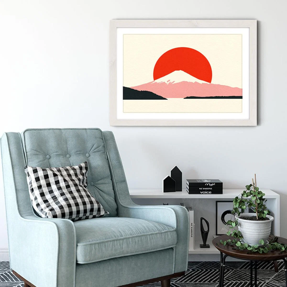 Fuji Sun Art Print White Frame – image 4