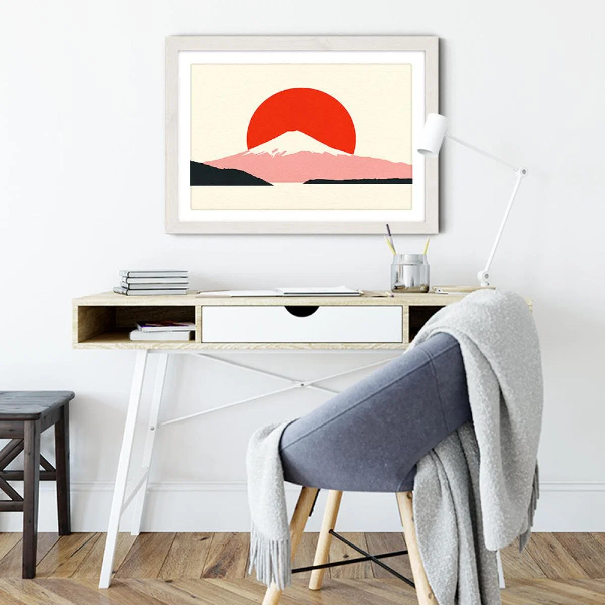 Fuji Sun Art Print White Frame – image 5