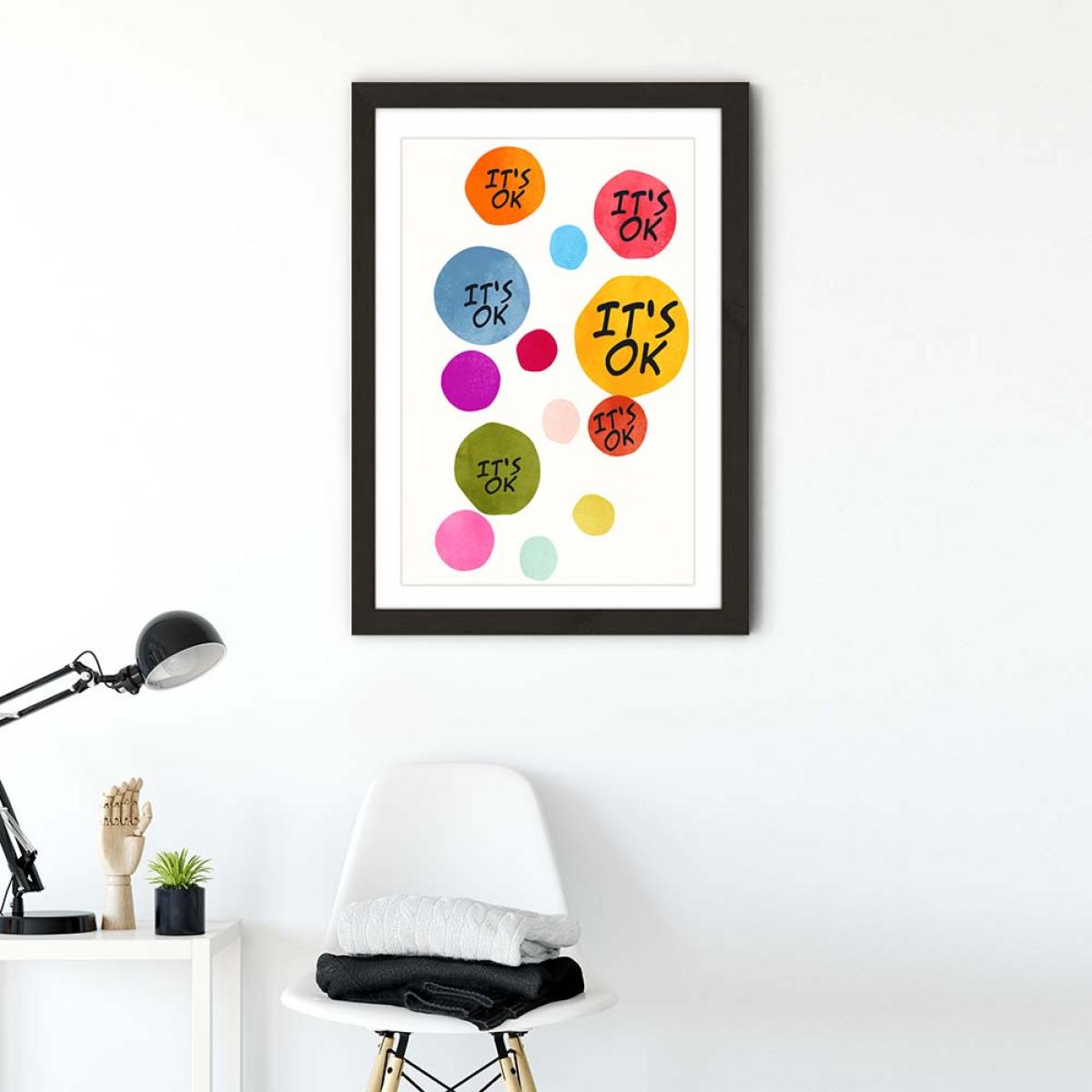 Its Okay Art Print Black Frame – image 2