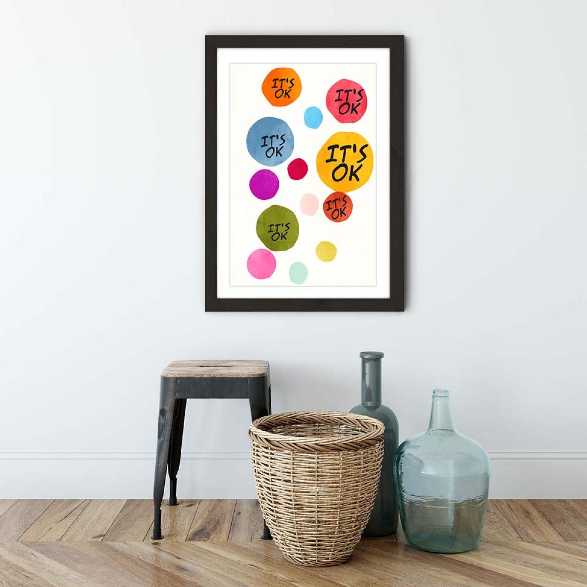 Its Okay Art Print Black Frame – image 3