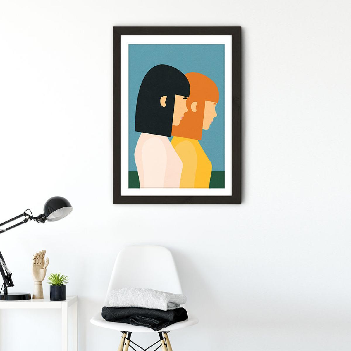 Two Sisters Art Print Black Frame – image 2