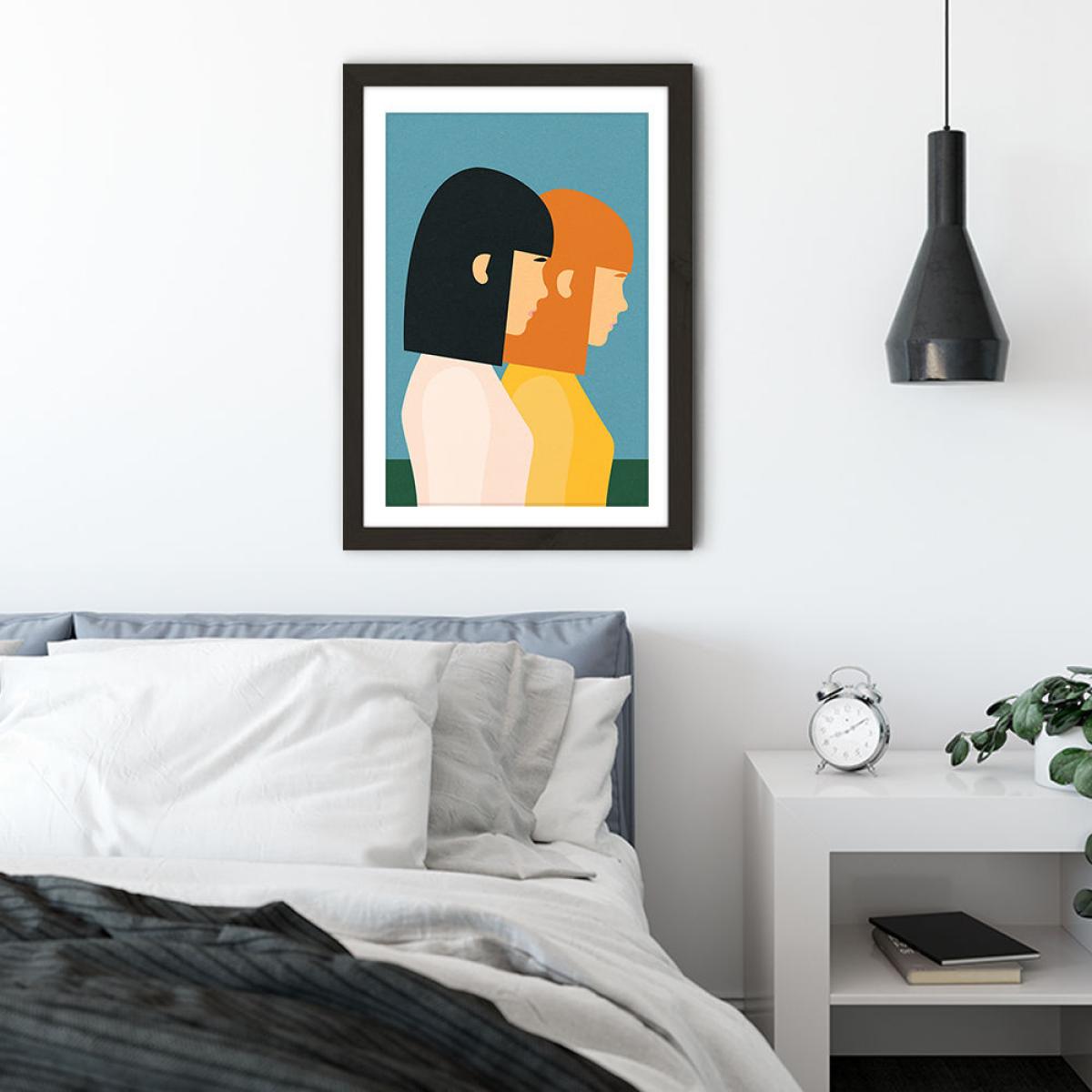 Two Sisters Art Print Black Frame – image 4
