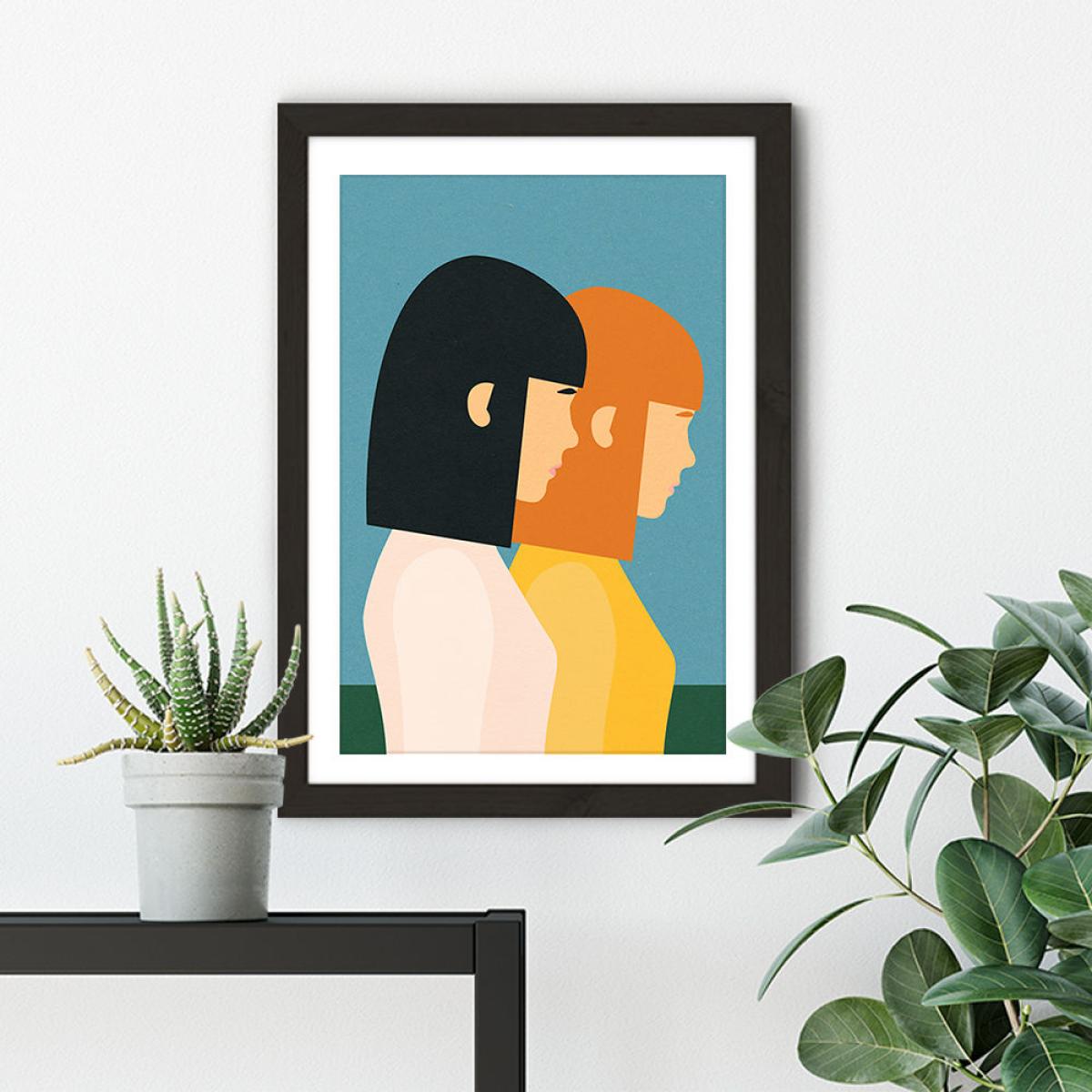 Two Sisters Art Print Black Frame – image 5