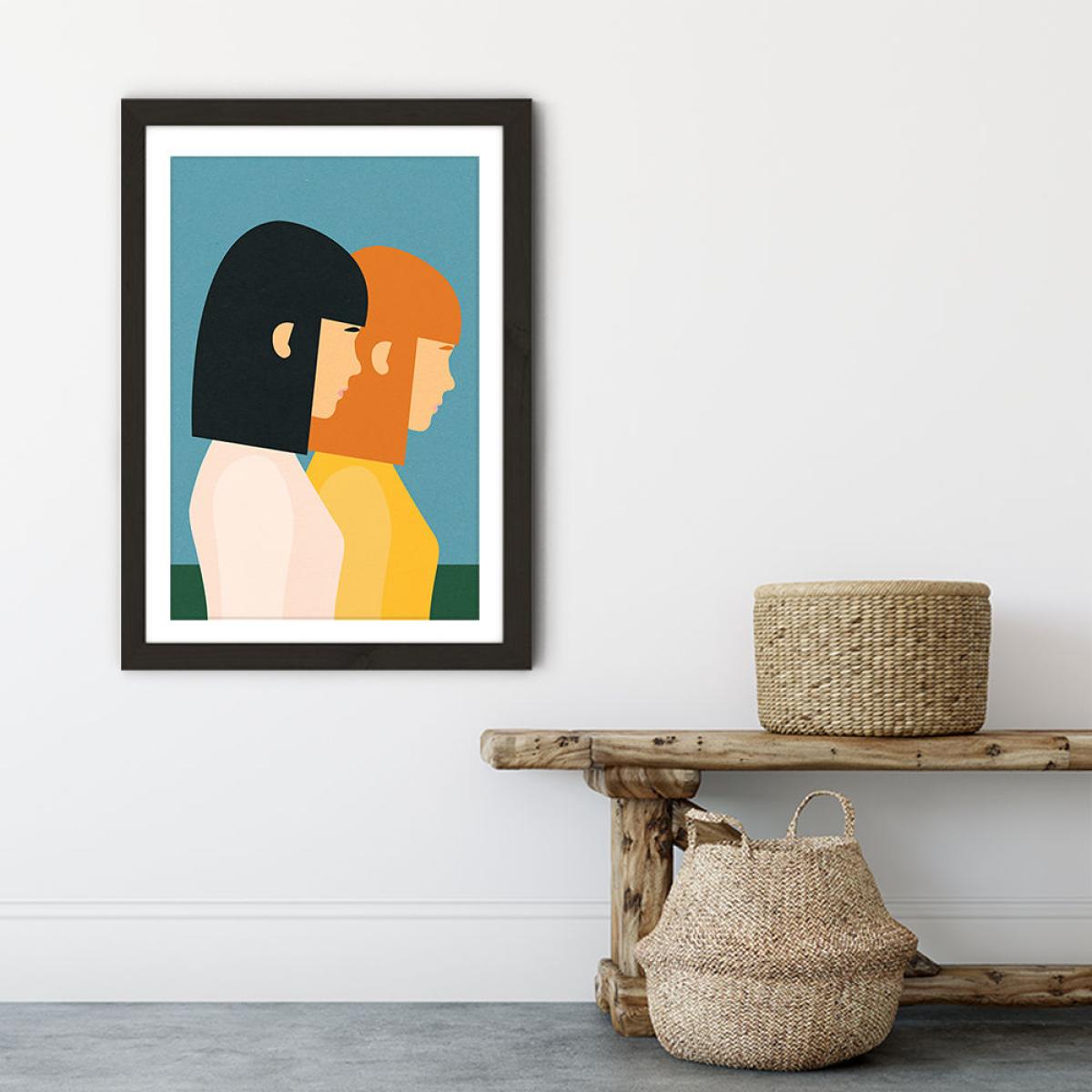 Two Sisters Art Print Black Frame – image 6