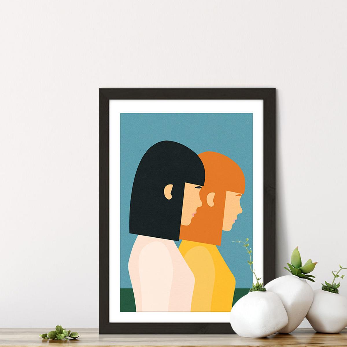 Two Sisters Art Print Black Frame – image 7