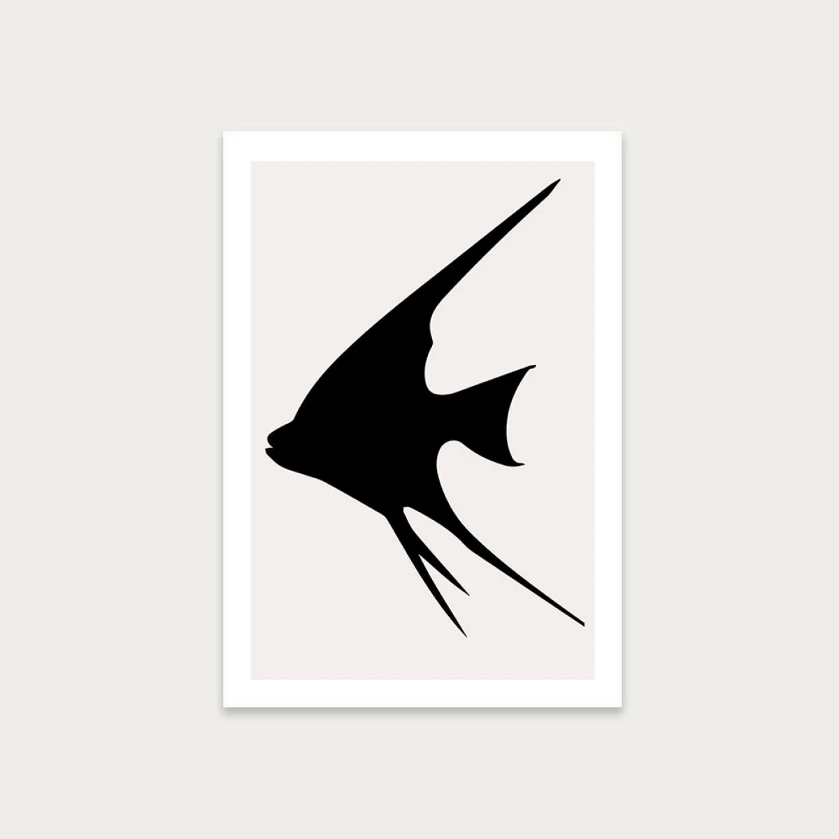 Gold Fish Monochrome Art Print Unframed