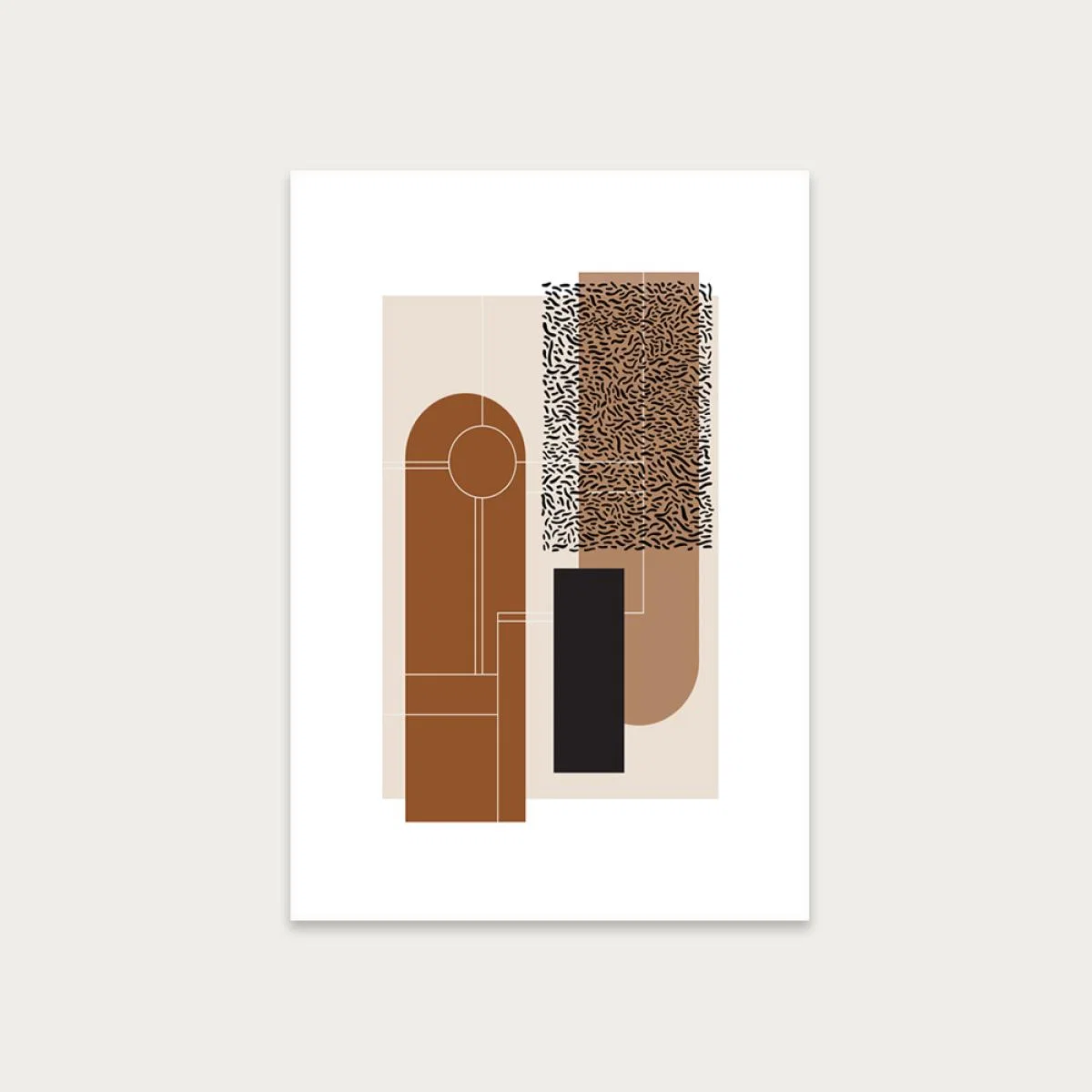 Unframed Brown & Beige Art Print