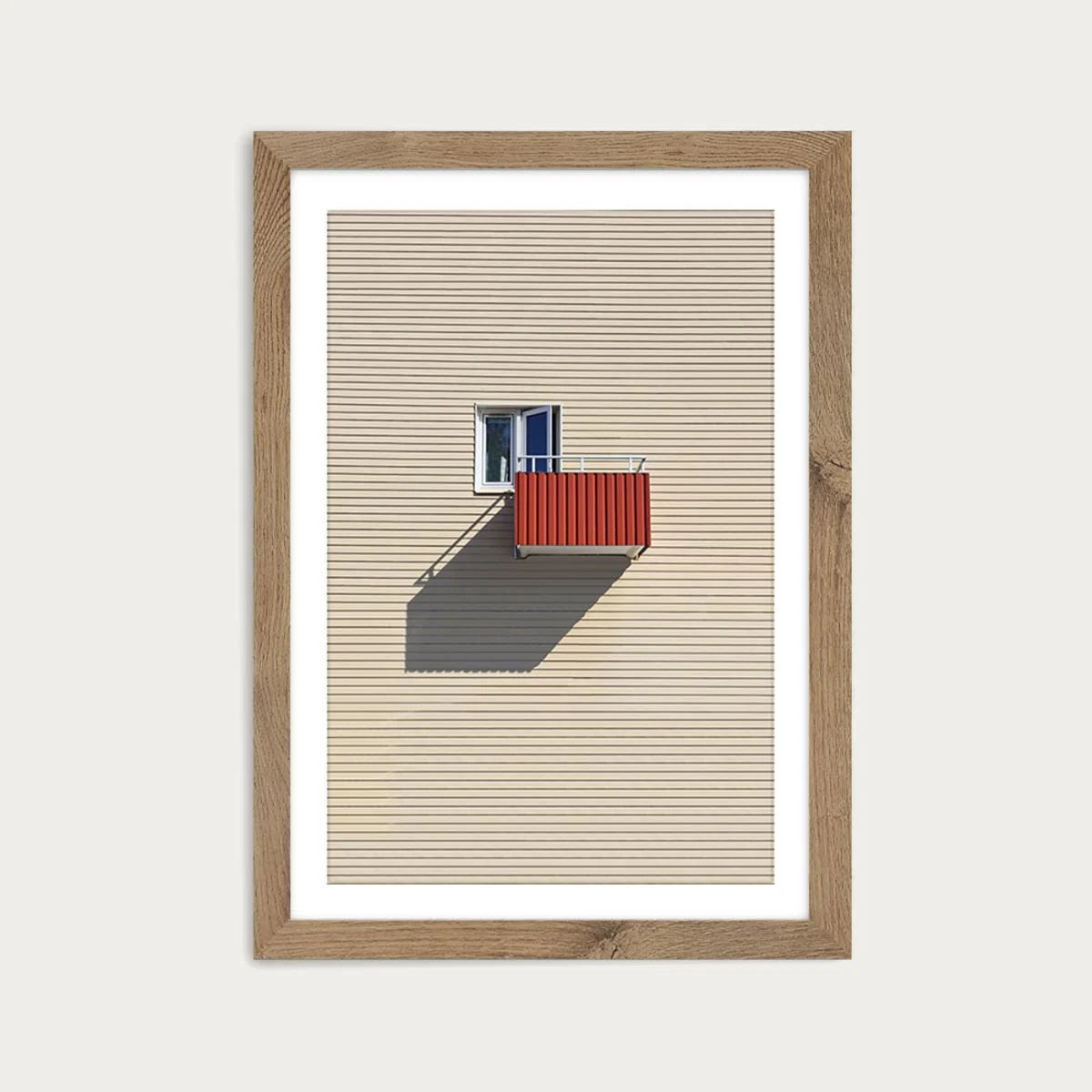 Yellow Wall Art Print Oak Frame – image 1