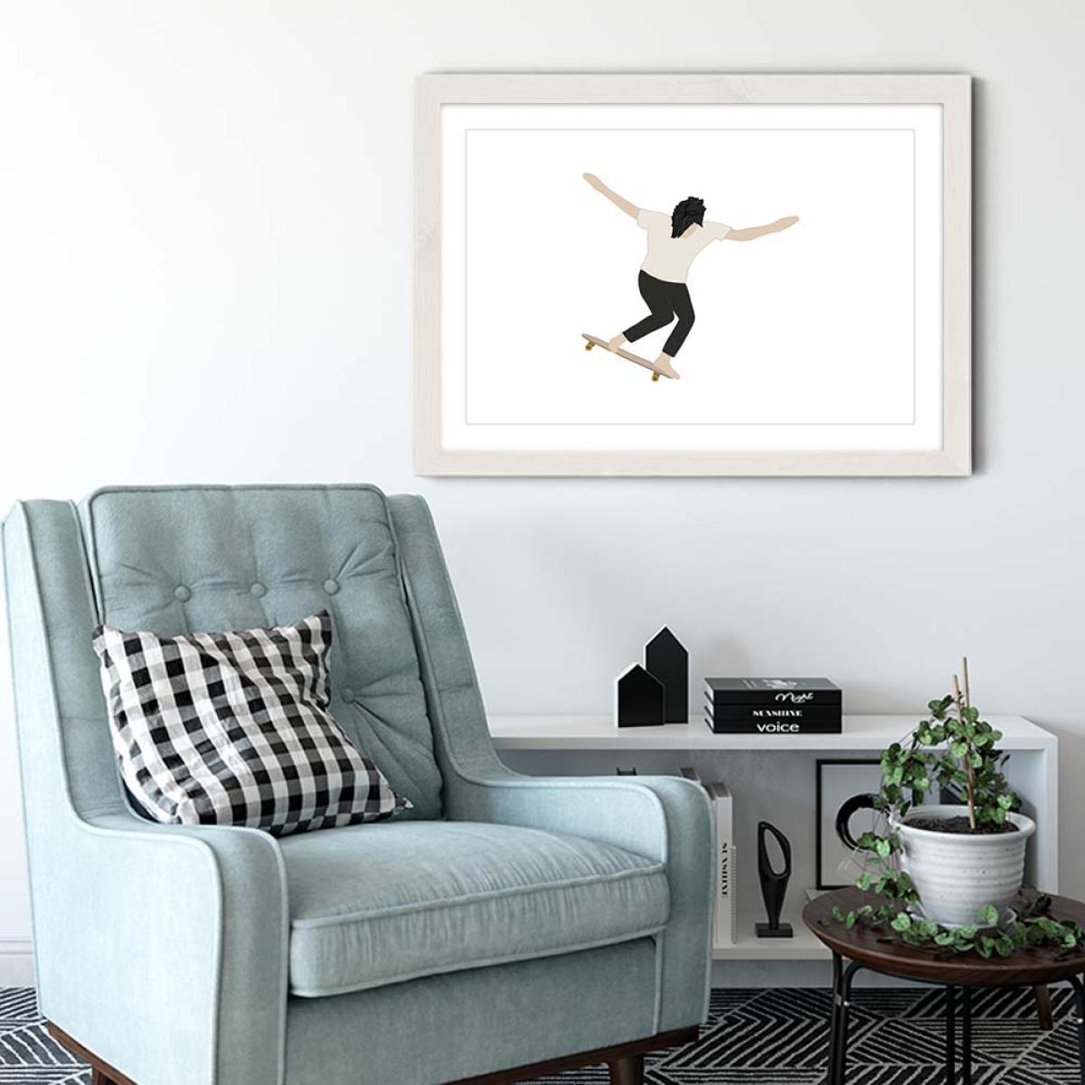 Fly Art Print White Frame – image 4