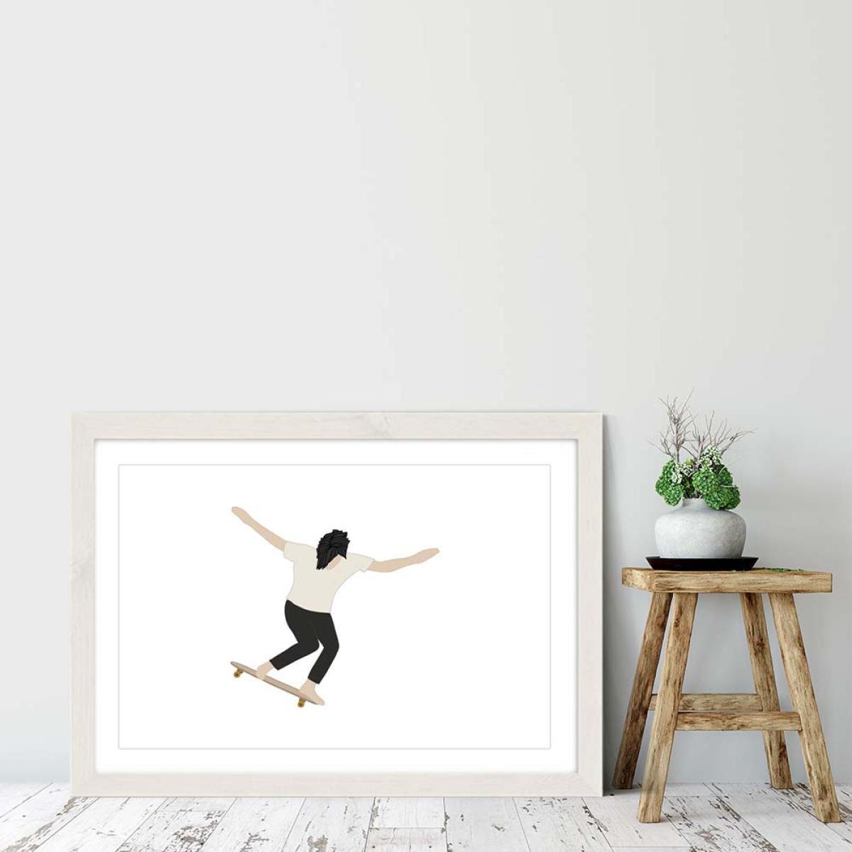 Fly Art Print White Frame – image 6