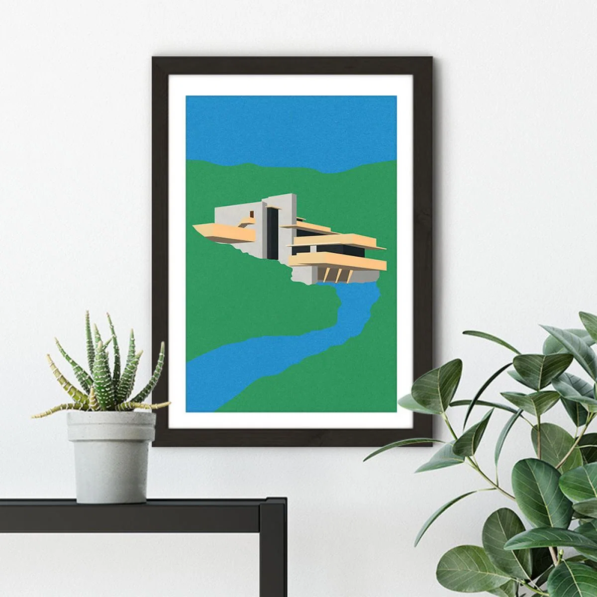 Frank Loyd Wright Falling Water Art Print Black Frame – image 5