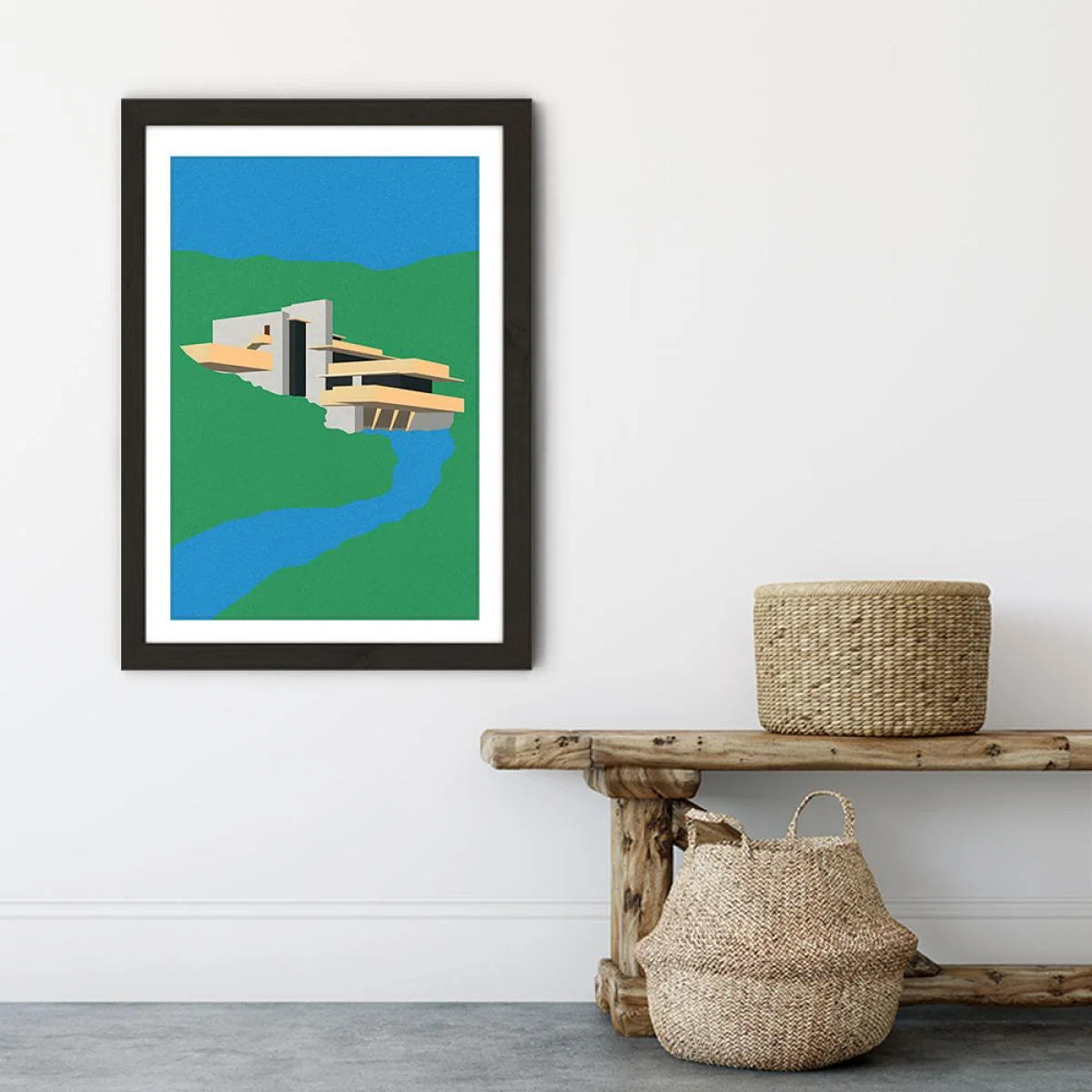 Frank Loyd Wright Falling Water Art Print Black Frame – image 6