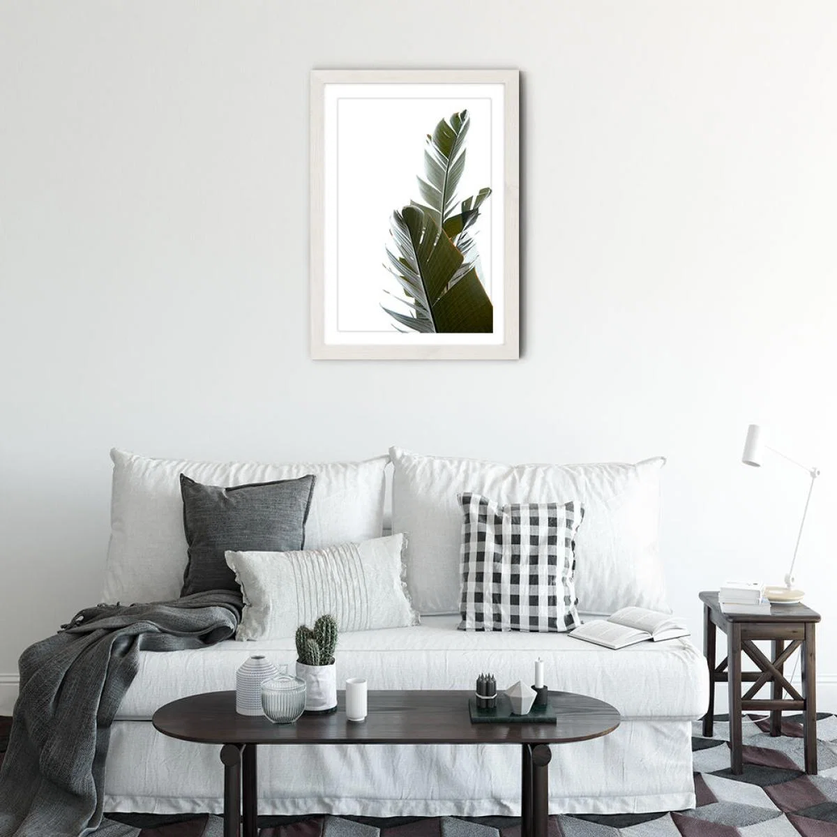 Travellers Palm Leaves 5 Art Print White Frame – image 2