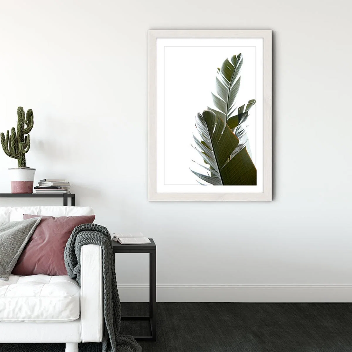Travellers Palm Leaves 5 Art Print White Frame – image 3