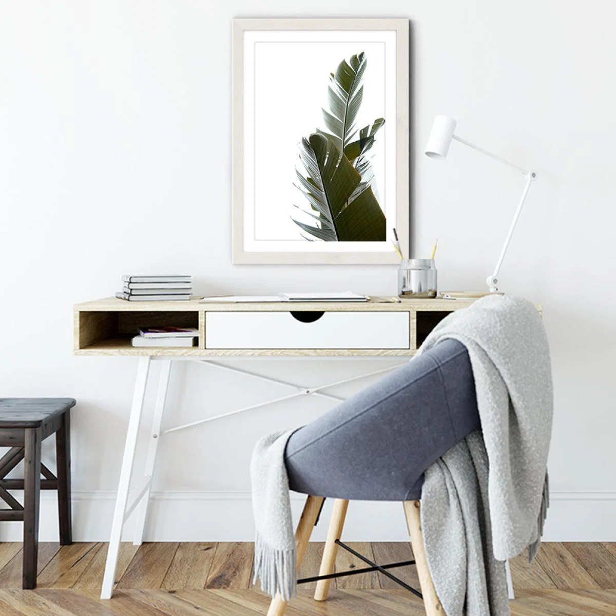 Travellers Palm Leaves 5 Art Print White Frame – image 5