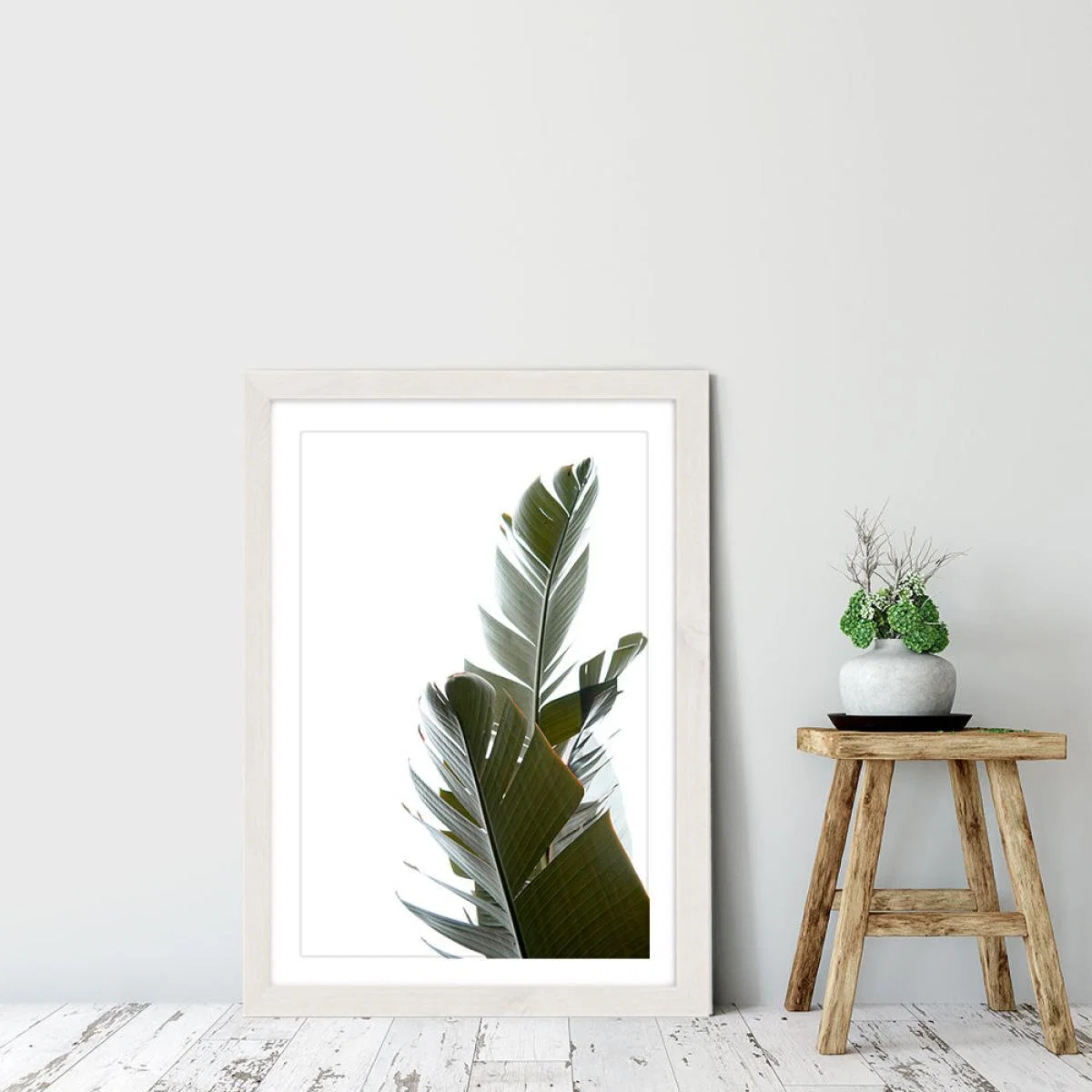 Travellers Palm Leaves 5 Art Print White Frame – image 6