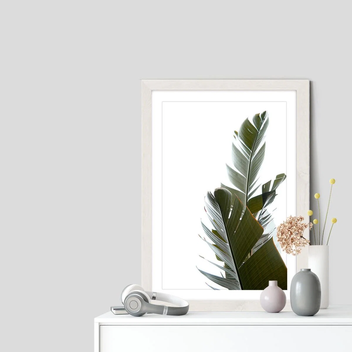 Travellers Palm Leaves 5 Art Print White Frame – image 7