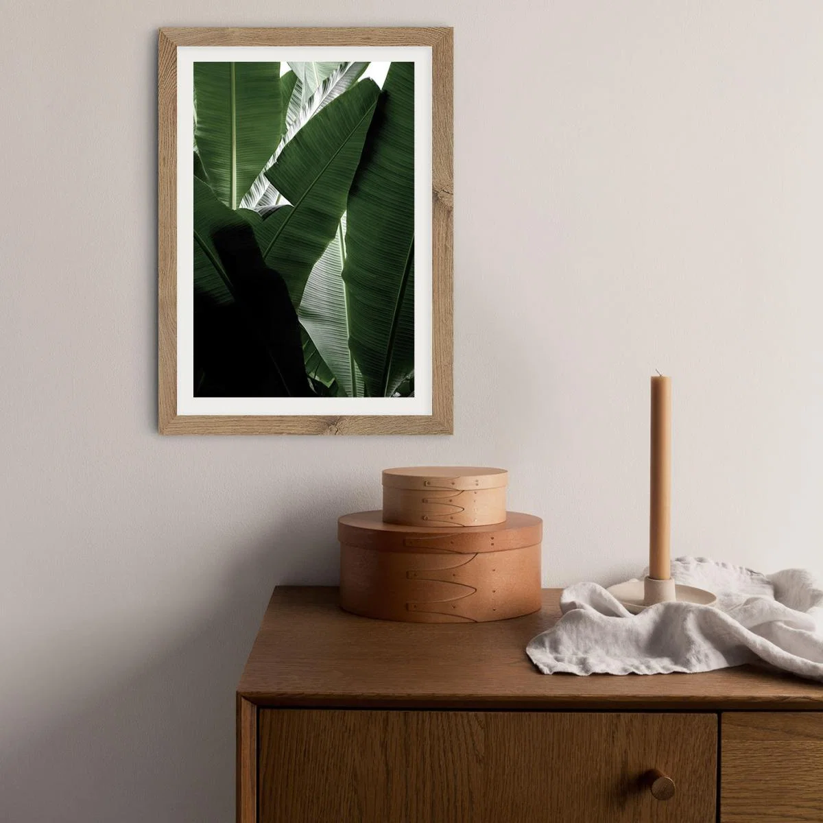 Banana Beach Palm Boogy Art Print Oak Frame – image 11