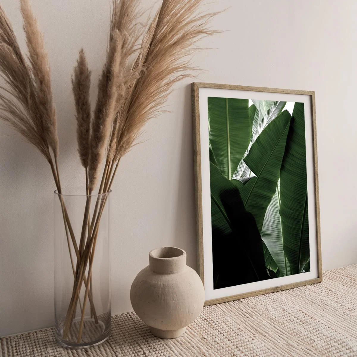 Banana Beach Palm Boogy Art Print Oak Frame – image 3