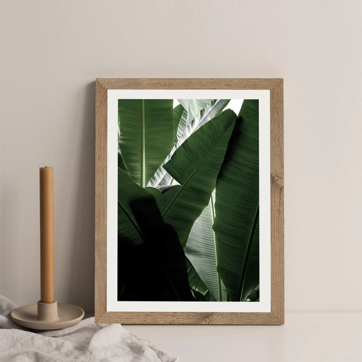 Banana Beach Palm Boogy Art Print Oak Frame – image 4