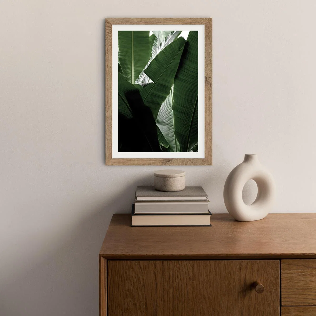 Banana Beach Palm Boogy Art Print Oak Frame – image 5
