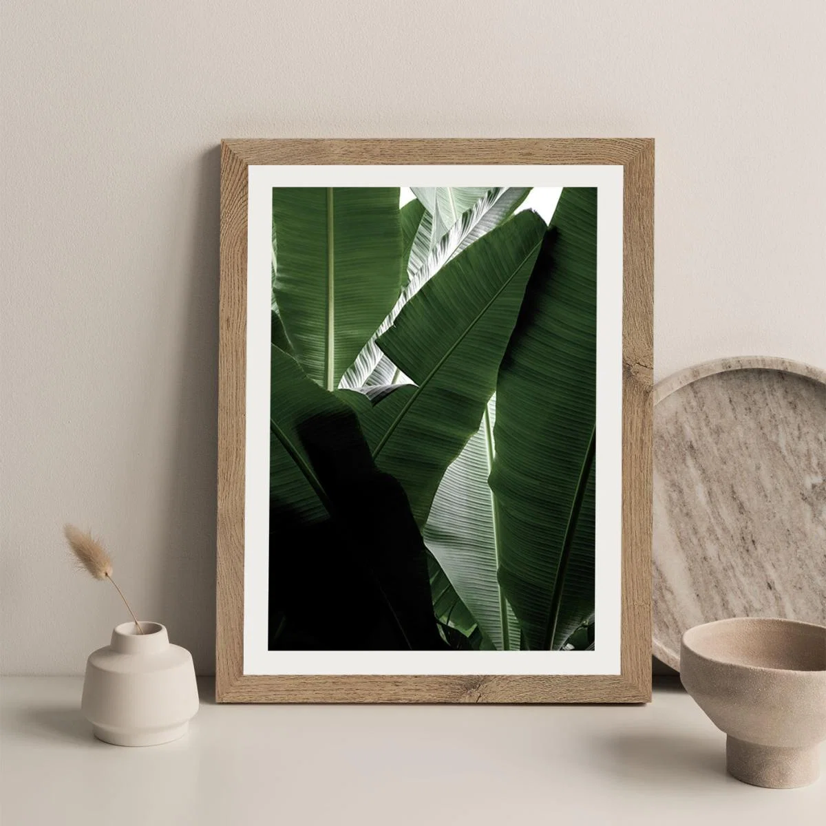 Banana Beach Palm Boogy Art Print Oak Frame – image 6