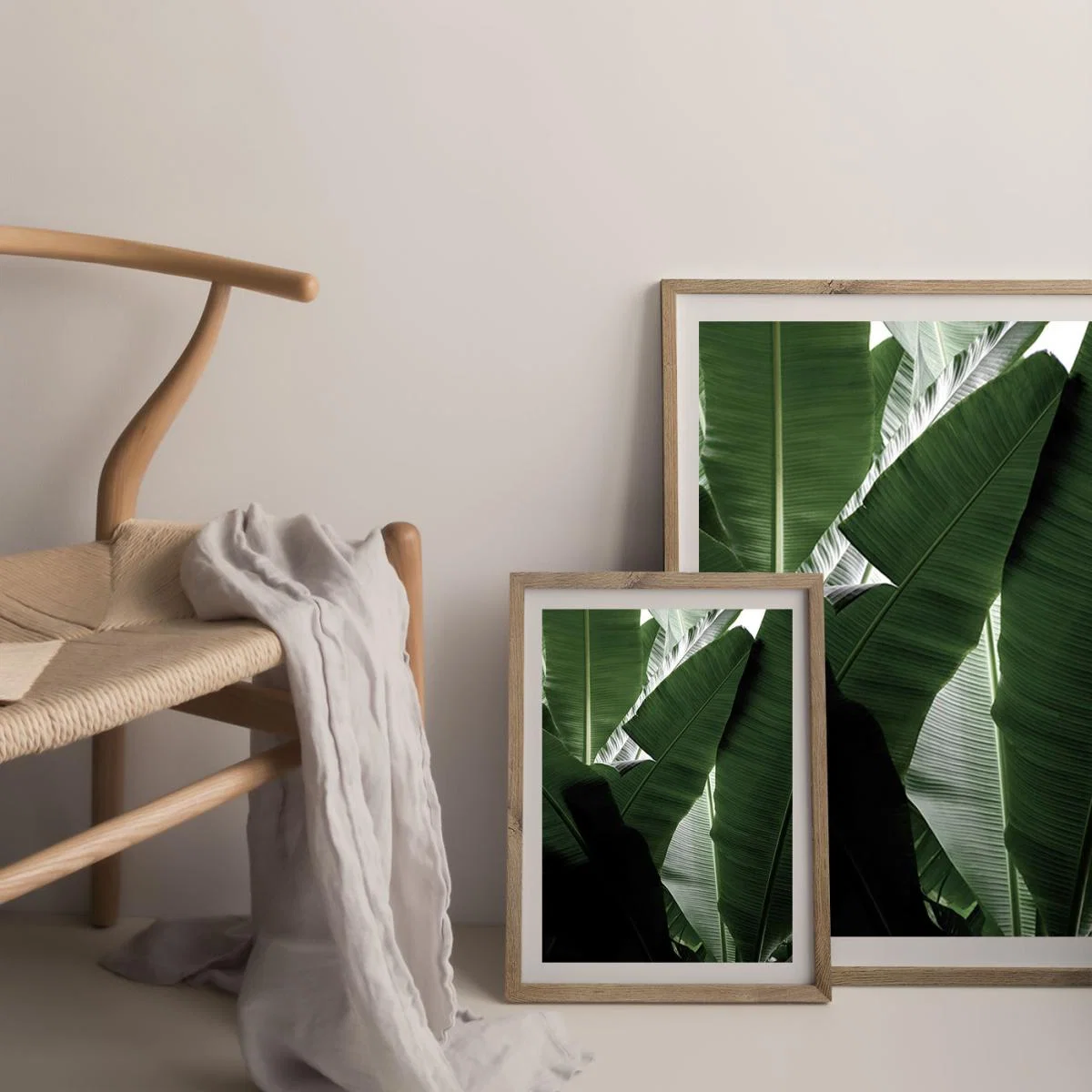 Banana Beach Palm Boogy Art Print Oak Frame – image 7