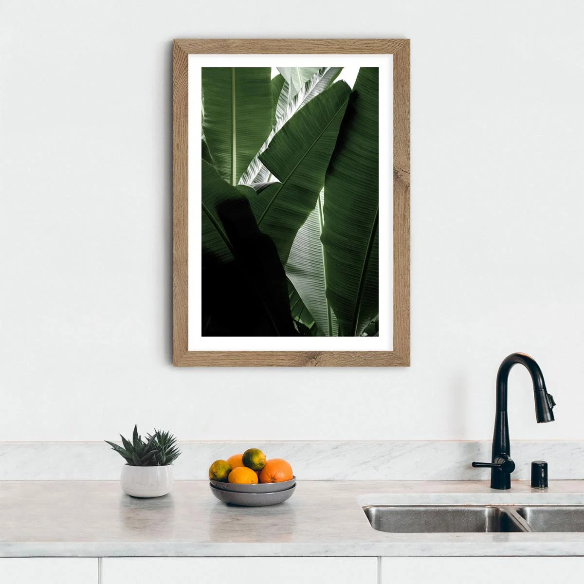 Banana Beach Palm Boogy Art Print Oak Frame – image 8