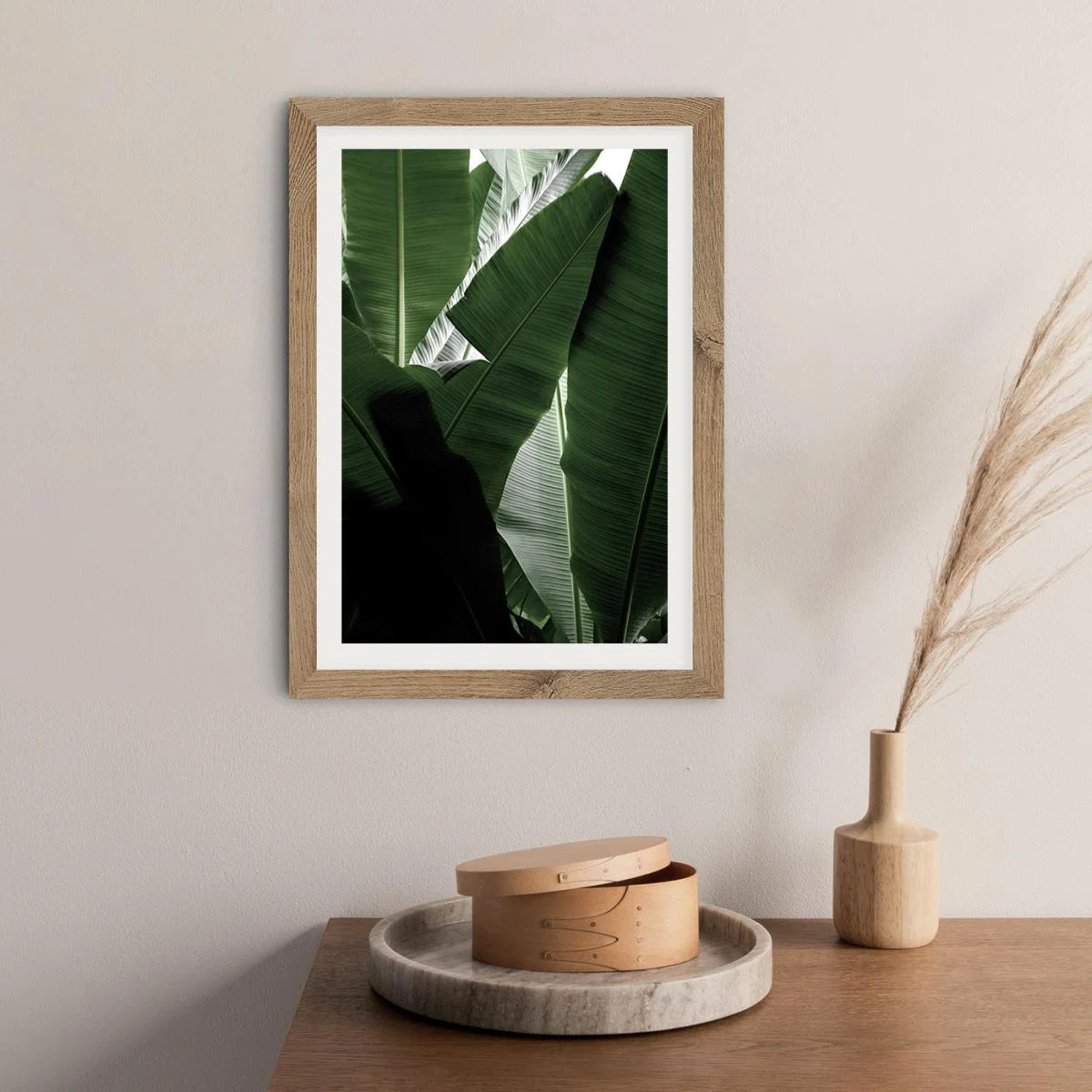 Banana Beach Palm Boogy Art Print Oak Frame – image 10