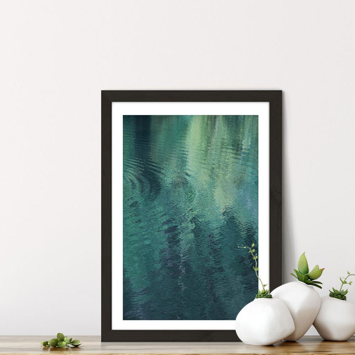 Forest in the Lake Art Print Black Frame – image 2