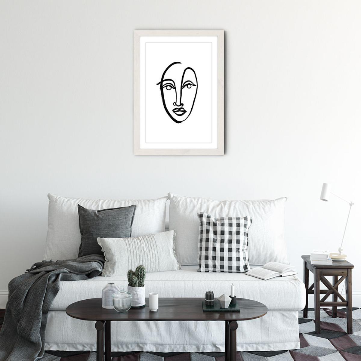 Faces VIII Art Print White Frame – image 2