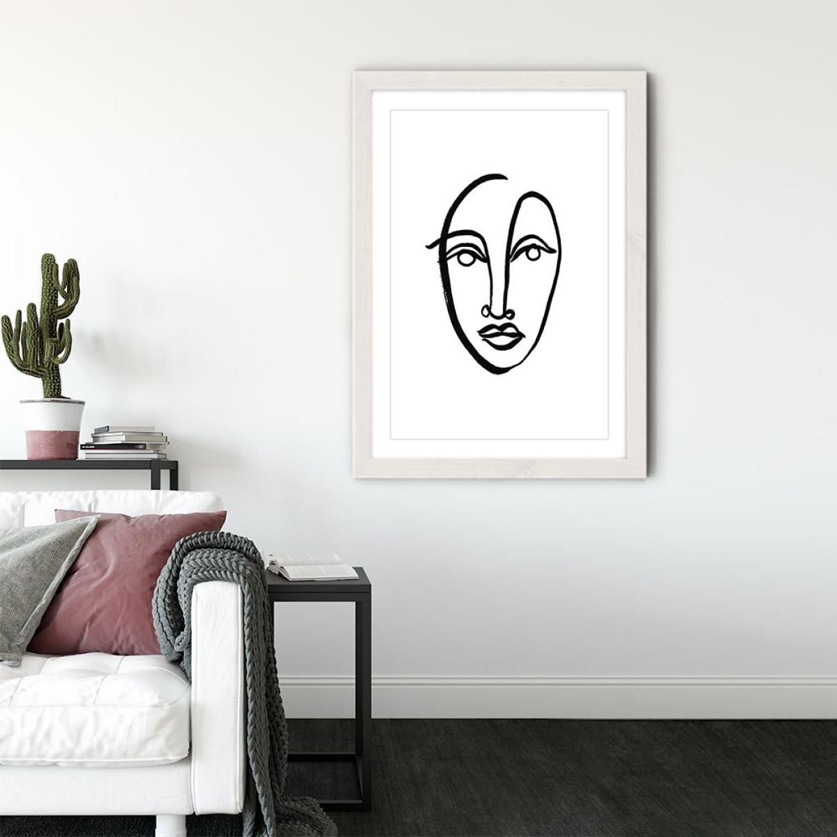 Faces VIII Art Print White Frame – image 3