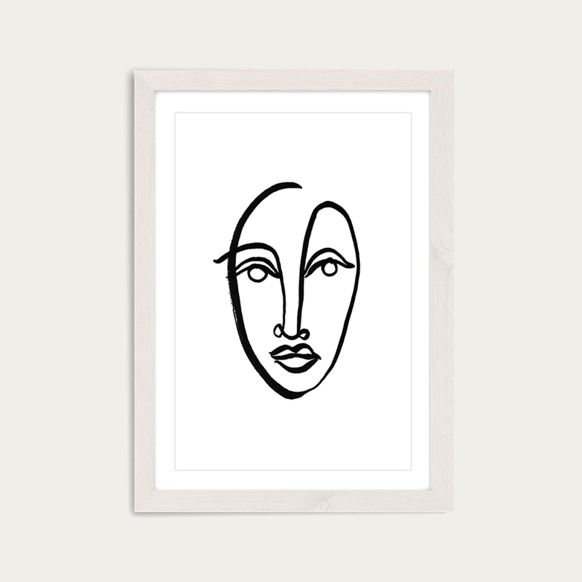 Faces VIII Art Print White Frame – image 1