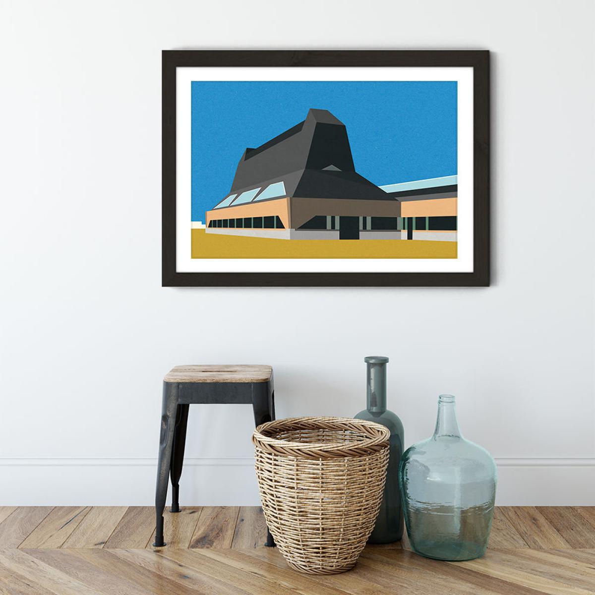 Hat Factory Art Print Black Frame – image 3