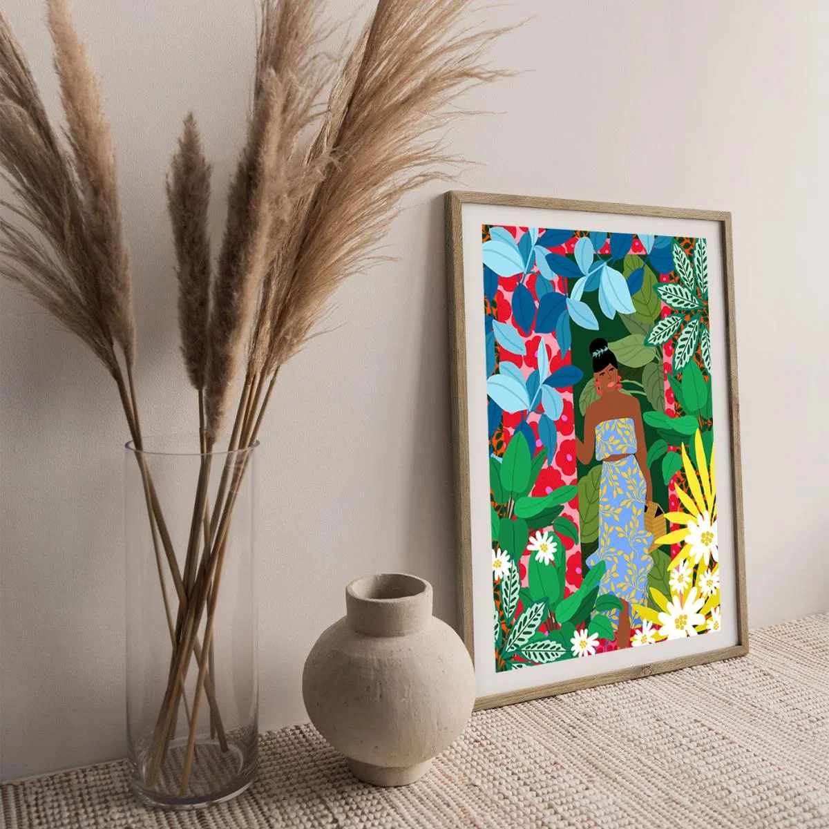 Girl At The Door Art Print Oak Frame – image 2