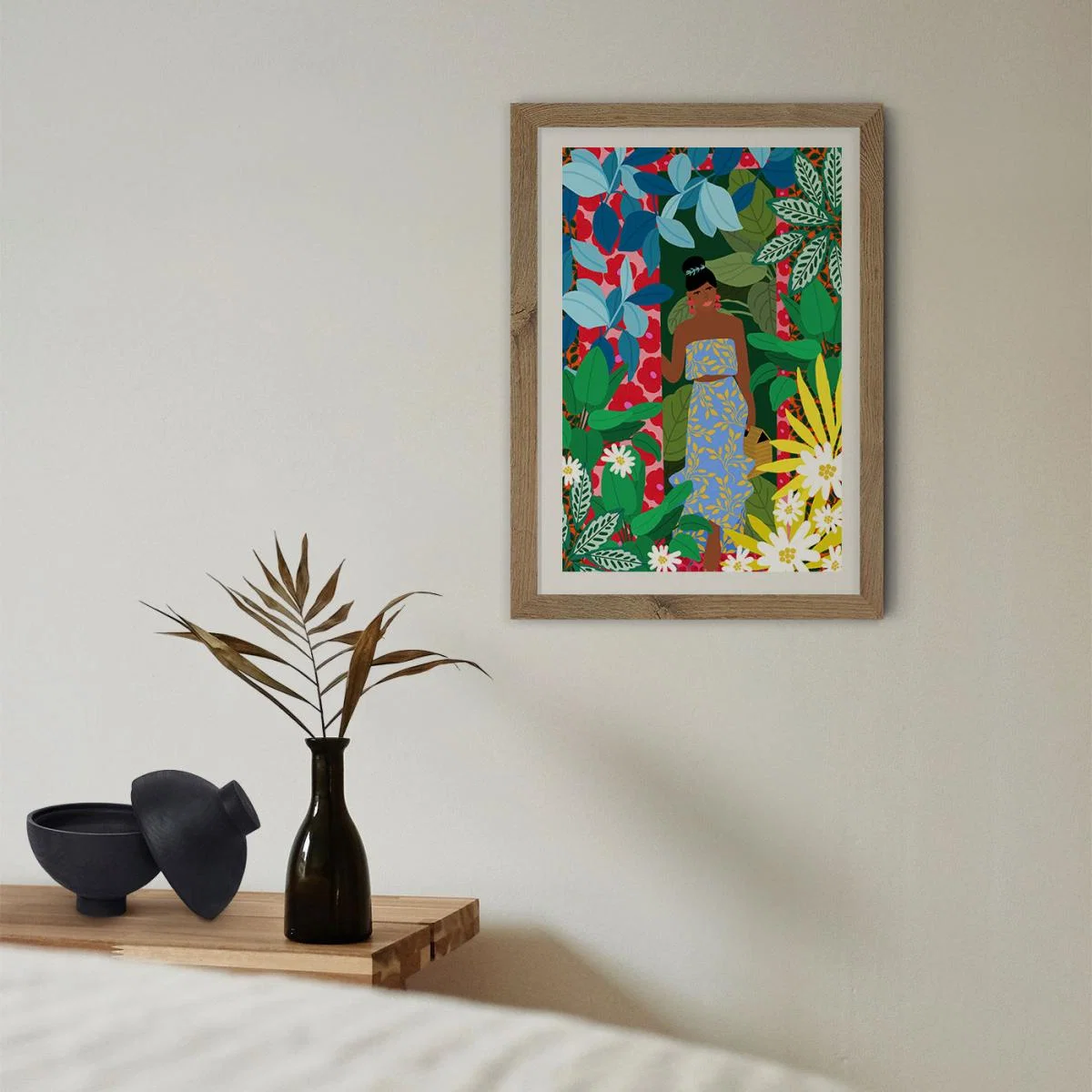 Girl At The Door Art Print Oak Frame – image 11
