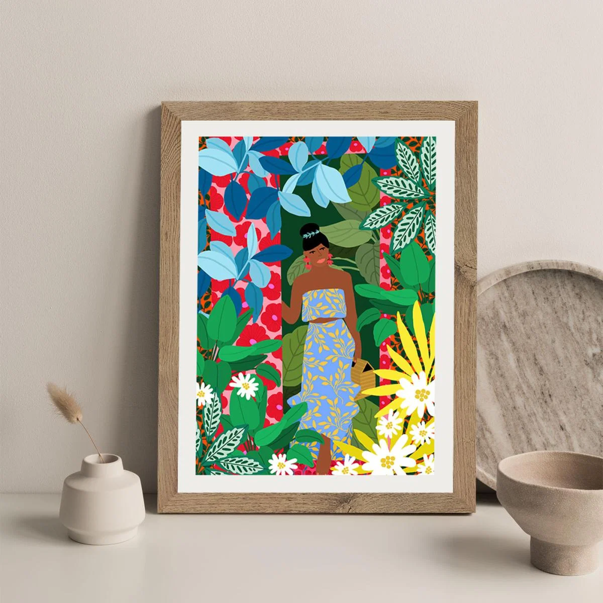 Girl At The Door Art Print Oak Frame – image 5