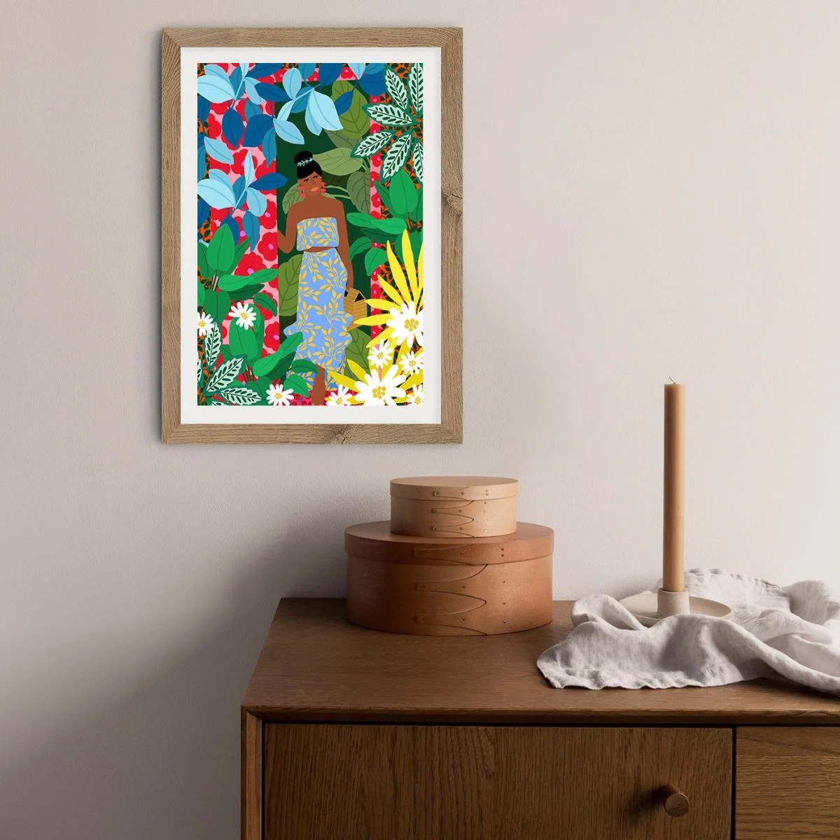 Girl At The Door Art Print Oak Frame – image 6