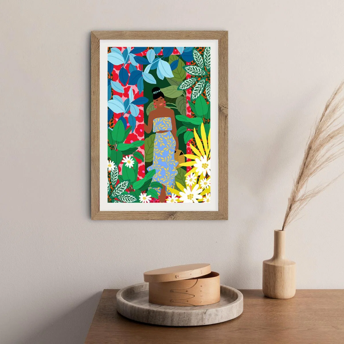 Girl At The Door Art Print Oak Frame – image 8
