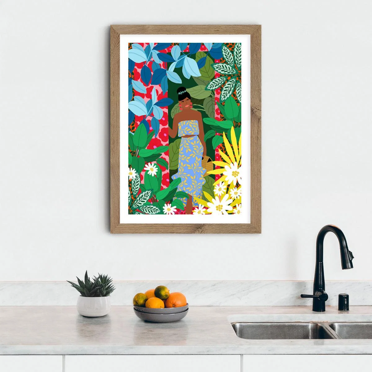 Girl At The Door Art Print Oak Frame – image 9